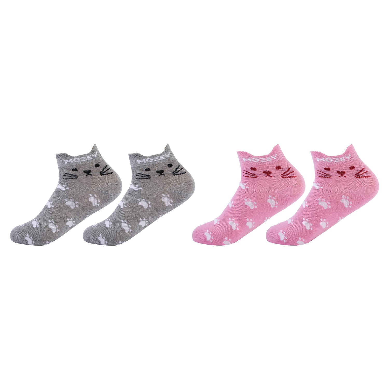 Women's Cat Sneaker Socks-Pair of 2