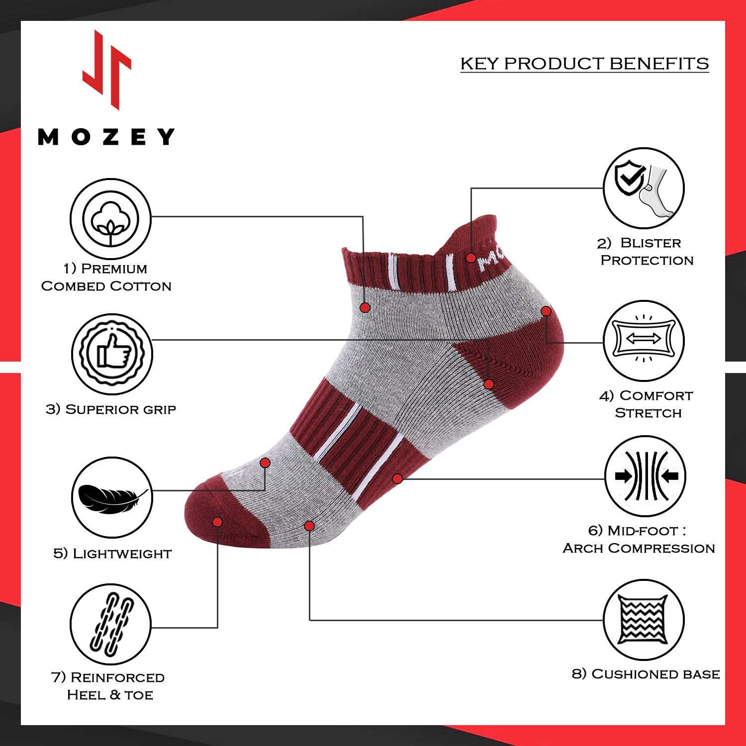 Ankle Cushioned Sports Socks