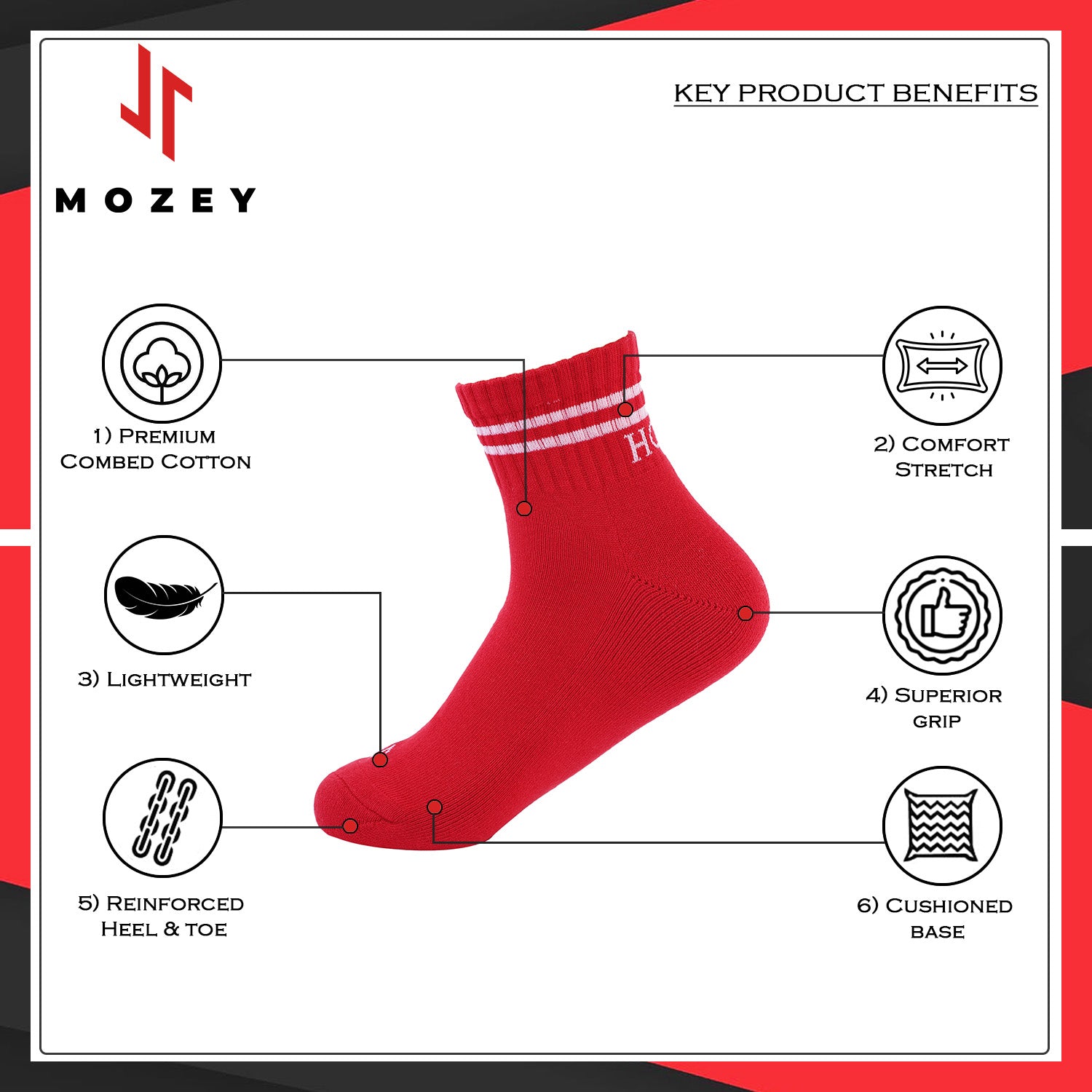 Lifestyle Quater Length Socks-Pair of 3